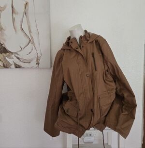Funky Tribe Outerwear Brown Hooded Jacket Size 2XL